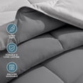 thumbnail image 6 of Bare Home 4-Piece Reversible Bed-in-a-Bag - Premium 1800 Collection - Twin, Light Gray/Gray Comforter with Gray Sheet Set, 6 of 10