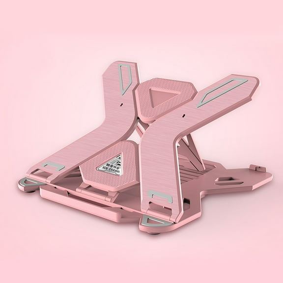 Pink Laptop Stand Ergonomic Height Adjustable Laptop Stand with Phone Holder | Stable White Base for 10-17" Laptops (MacBook Air/Pro, Tablets) | Portable & Foldable