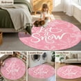 thumbnail image 6 of Winter Snow Round Area&nbsp;Rug 3ft Christmas Snowflakes Pink Vintage Decoration Non-Slip&nbsp;Washable Circle Rugs Soft Felt Indoor Floor Mat for Bedroom Kitchen Living Room Bathroom, 6 of 9