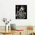 thumbnail image 2 of Nawypu Gothic Skull Canvas Wall Art Prints,Gothic Skull Meditation Yoga Skeleton Paintings Prints, Artwork Set Of 3 for Halloween Themed Decor Bathroom Bedroom Living Room Home Decorations, 2 of 4
