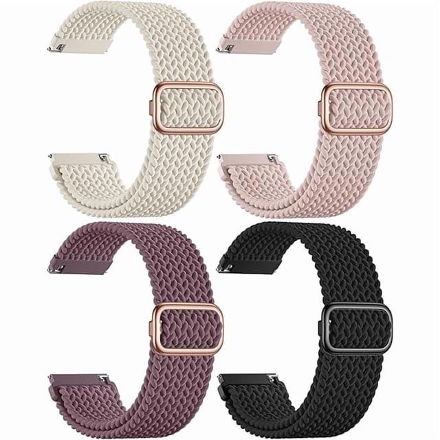 Chenchen Braided 20mm Watch Straps Compatible with Garmin Vivoactive 5 6 3 Strap - Forerunner 55 245 165 645 Venu Strap Venu sq 2, Soft Nylon Quick Release Watch Bands for Galaxy Watch 7 6 5 4 FE