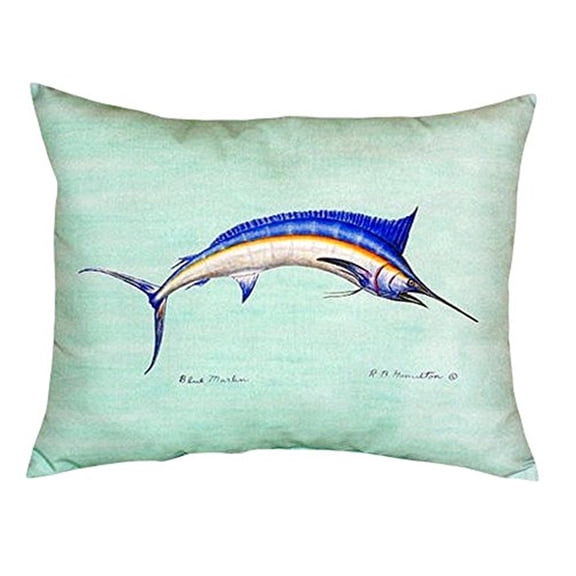 Blue Marlin - Teal No Cord Pillow 16x20
