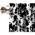 thumbnail image 4 of Western Black Cowhide Print Window Valance,Retro Home Bedroom Living Room Animal Cowhide Pattern Valance 3 Sets, 4 of 5