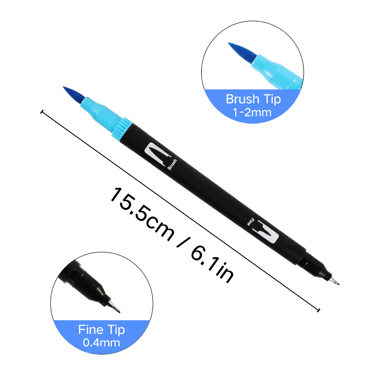 Dual Brush Marker Pens with Fine & Brush Tips,TGY 2 Set of 24 Colors Coloring Pens, Art Supplies for Drawing, Calligraphy, Sketching and Doodling