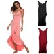thumbnail image 3 of Vestido de mujer, vestido de tirantes maxi sin espalda con cuello en V , vestido de fiesta en la playa, vestido de oscilación S rojo Sunnimix Vestido largo sin mangas, 3 of 8