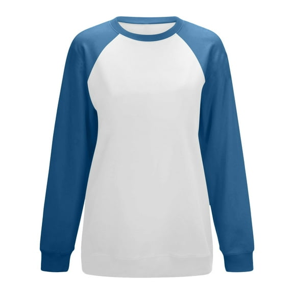 Flannel Sweatshirts for Women Colorblock Crewneck Sweater Top Raglan Long Sleeve Loose Casual Pullover Lightweight (X-Large, White)