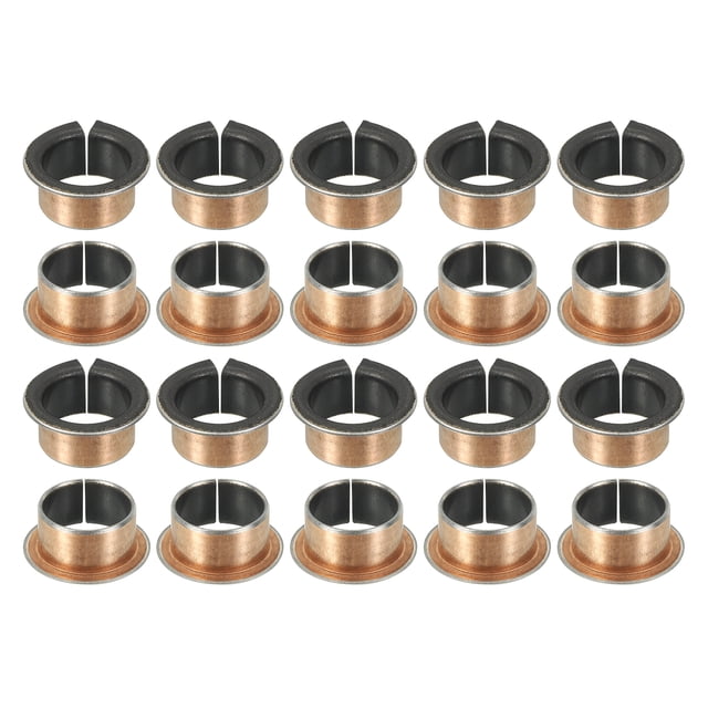 Uxcell 20Pcs Rodamiento de Manga con Brida, 15mm de Agujero x 17mm de OD x 12mm de Longitud, 23 x 1.0mm Diámetro de Brida x t Bushings de Bronce Sinterizado Auto-Lubricante para Equipos Industriales