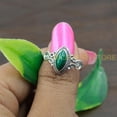 thumbnail image 5 of Green Malachite 925 Sterling Silver Handmade Unique Design Promise Wedding Enagagement Ring Gift Jewelry, 5 of 5