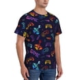 thumbnail image 4 of Yiaed Games Print Mens Short Sleeve Tight Fit T-Shirt, Crewneck Casual Tee-Large, 4 of 5