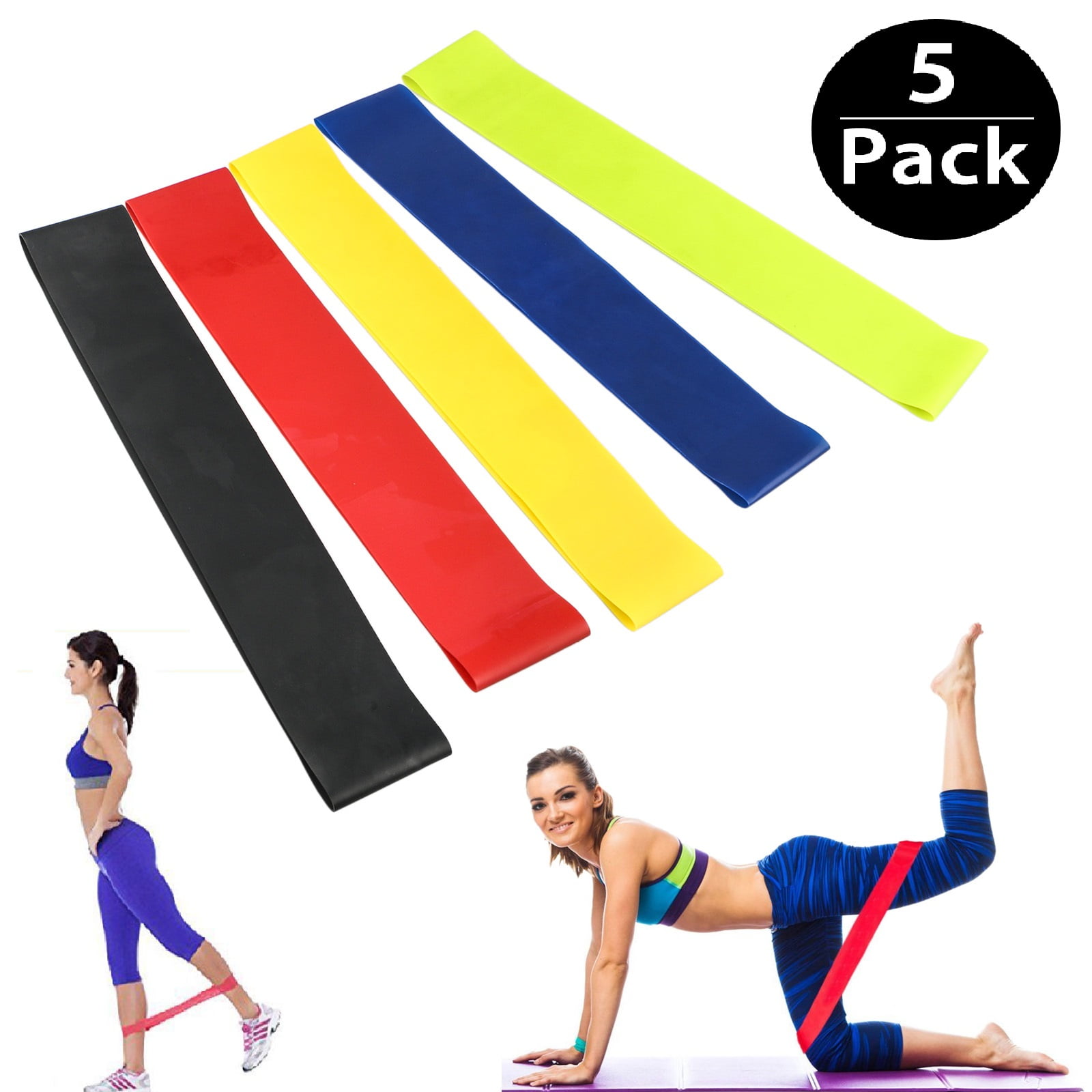 Resistance Bands Loop Exercise Sports Home Fitness Gym Workout Yoga Glutes Latex 