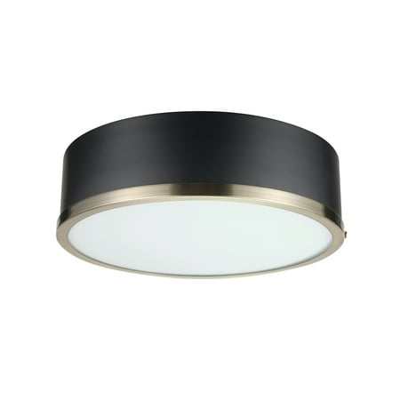 

Globe Electric Selina 2-Light Matte Black Flush Mount Ceiling Light with Frosted Glass Shade 60309