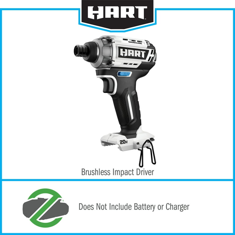 HART 20 Volt Power Operated Cordless Brushless Drill Impact Driver Battery not Included Walmart