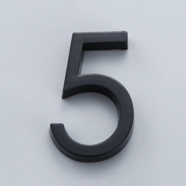Chendee Plaque de Porte Numéro de Maison 3D Brillante Panneau de Numéro de Chambre d'Hôtel Extérieur Noir,5