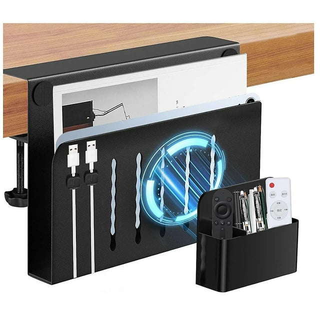 Desk Side Storage,no Drill Under Desk Cable Management Tray,clamp On Side Desk Organizer,under Desk Storage For Office A