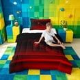 thumbnail image 4 of meiyoeat red Black Light Ombre Twin Comforter Sets,Personalized Monogram K Bedding Set,Black Reversible,2-Piece,1 Comforter and 1 Pillowcase, 4 of 7