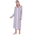 thumbnail image 3 of Maternity Nursing Nightdress - Women's Nightgown Long Sleepshirts Long Sleeve Comfortable Soft Sleepwear Full Length Sleep Dress Nursing Loungewear S-XXL, 3 of 9
