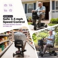 thumbnail image 6 of Ultra-Lightweight Foldable Mobility Scooters for Seniors & Adults,All Terrain Mobility Scooter with 300lbs,Sunderwell Electric Wheelchair Strong Device for Travel,2 Batteries,Variable Speed(Gunmetal), 6 of 9