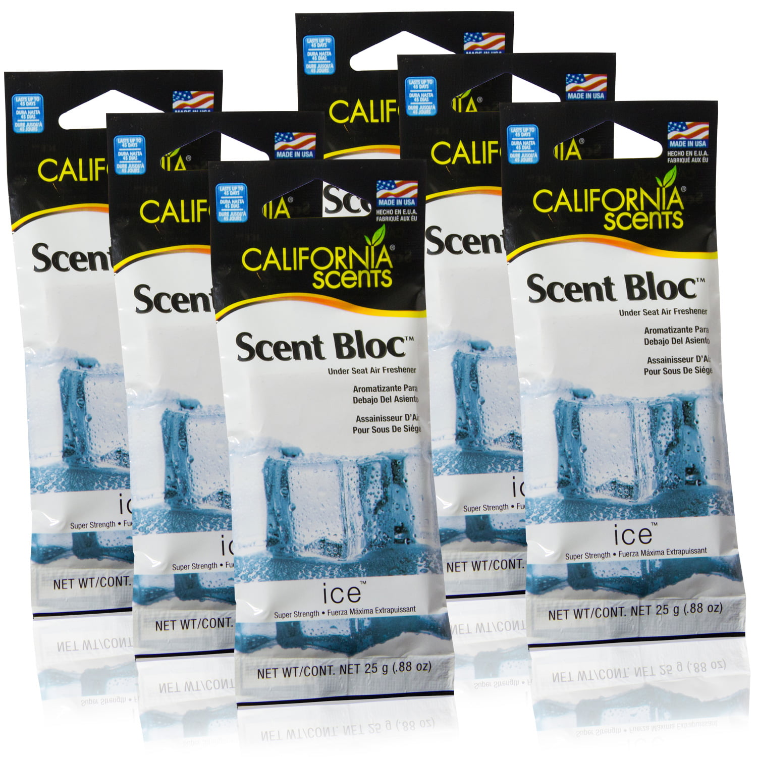 Pack of 6 0.88 Ounce Ice California Scents Power Bloc 