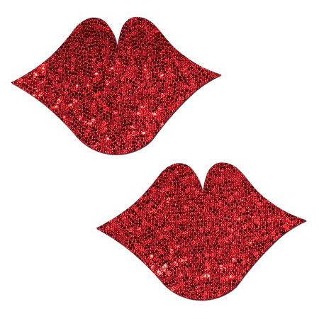 Kisses: Glitter Red Lips Nipple Pasties by Pastease®