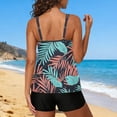 thumbnail image 5 of qelini Tankini Sets for Women with Boy Bottom Crew Neck Swimsuit Pockets Hawaiian Print Swimwear Summer Vocation, 5 of 7