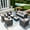 Beige, variant on Ovios 7 Pieces Patio Furniture Set All-Weather Wicker Rattan Conversation Set Outdoor Sectional with Cushions for Backyard, Denim Blue