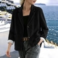 thumbnail image 4 of Cmfcve Womens Corduroy Blazer Fall Winter Dressy Casual Suit Jackets Long Sleeve Button Down Loose Fit Blazer Coat, 4 of 7