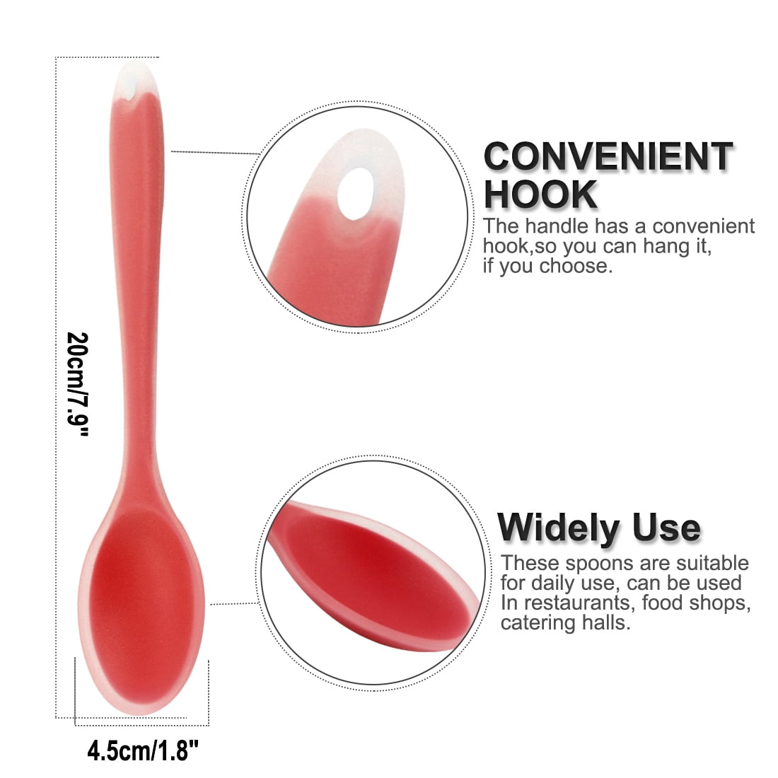 Unique Bargains Dinner Dessert Spoon Serving Eating Utensil for Kitchen Restaurant Coral