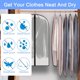 thumbnail image 4 of 12pcs Fundas Ropa Armario, Protectores de Ropa Transparente Anti-Polvo y Transpirable con Cremallera para almacenamiento Vestidos Largos, Trajes, Abrigos, Blusas (Borde negro,, 4 of 5