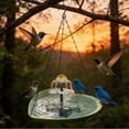 thumbnail image 1 of weibbin Outdoor Garden Solar Bird Bath with Hanging Heart Shaped Chain Love Design for Hummingbird Water Feature Plastic, 1 of 5