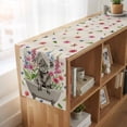 thumbnail image 6 of Table Runners 120 Inches Long Dress Scarves, Pink Flowers Yak Farmhouse Coffee/Dining/Kitchen Table Runner for Living Room, Spring Floral Butterflies Rustic 13x120 Inch, 6 of 9