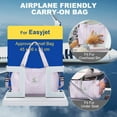 thumbnail image 5 of Travel Bag, Waterproof Duffel Gym Tote Bag, Weekender Carry On Overnight Bags for Women Men Approved Personal Item Bag for Airlines with Trolley Sleeve, Travel Duffel Bags, Purple, 5 of 10