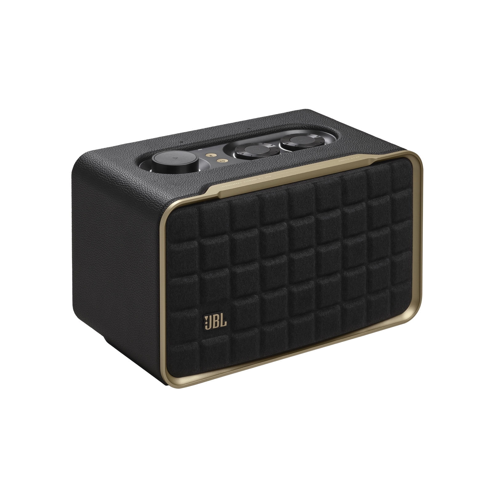 Restored JBL Authentics 200 - Smart home speaker with Wi-Fi, Bluetooth and Voice Assistants with retro design - Black (Refurbished)