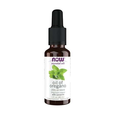NOW Essential Oils, Oil of Oregano, 25% Blend of Pure Oregano Oil in Pure Olive Oil, Comforting Aromatherapy Scent, Steam Distilled, Vegan, Child Resistant Cap, 1-Ounce