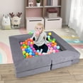 thumbnail image 4 of Costway Kids Modular Play Couch Play Set with Suede Fabric Cover High-Density Foam Gray, 4 of 10