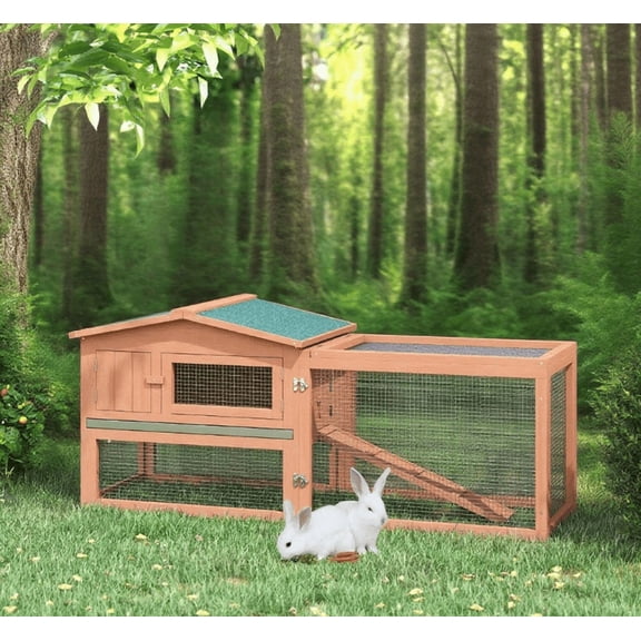 Rabbit Cage Outdoor, Wooden Outdoor Rabbit Hutch, Small Animal Habitat