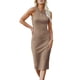 thumbnail image 1 of Vestido PRETTYGARDEN 2025 Midi Ajustado sin Mangas Café Talla L, 1 of 4