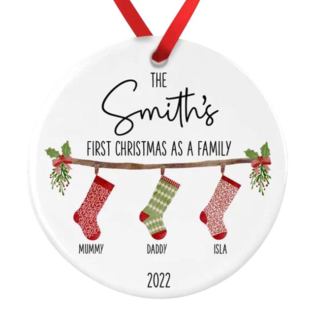 Primer adorno navideño personalizado para bebé, decoración navideña acrílica para pared, árbol o puerta
