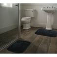thumbnail image 2 of Garland Rug Finest Luxury Washable Bath Rug Set, 2 Piece Set (17"x24" Bath Rug, & 21"x34" Bath Rug) Black, 2 of 7