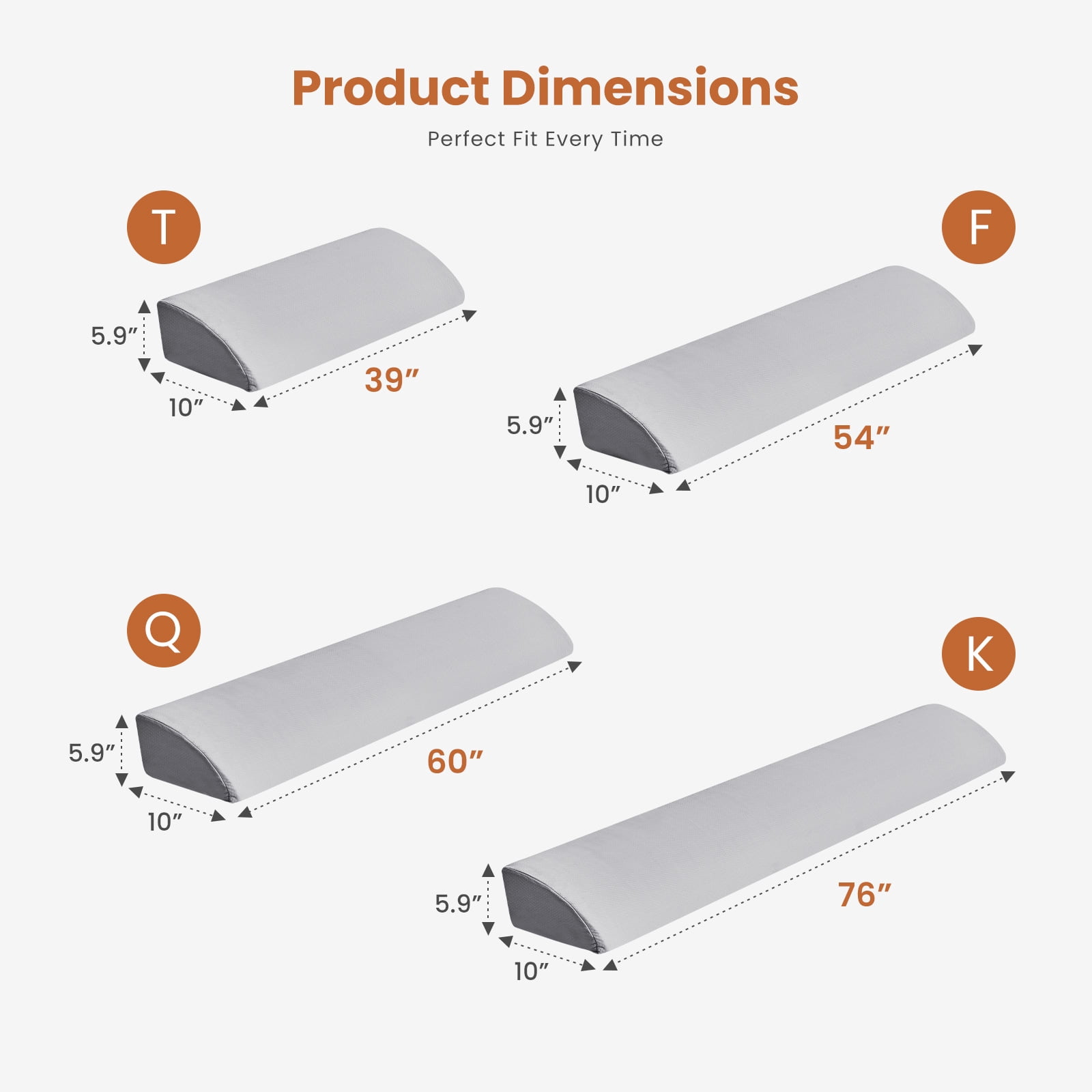 LIFERECORD Bed Wedge Pillow for Headboard Gap | Bed Gap Filler | Modern Stylish Pillow to Fill Gap Between Headboard and Mattress, King Size