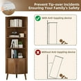 thumbnail image 7 of Bathroom Floor Corner Cabinet with Doors, Freestanding Narrow Storage Cabinets for Living Room, Kitchen, Walnut Color, 7 of 7