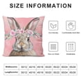 thumbnail image 5 of JRXY Easter Bunny Rabbit Pink Throw Pillow Covers,Easter Day Spring Summer Decorate Pillow Covers Decor for Kids Room Living Room Nursery Home Pillowcase White, 5 of 5