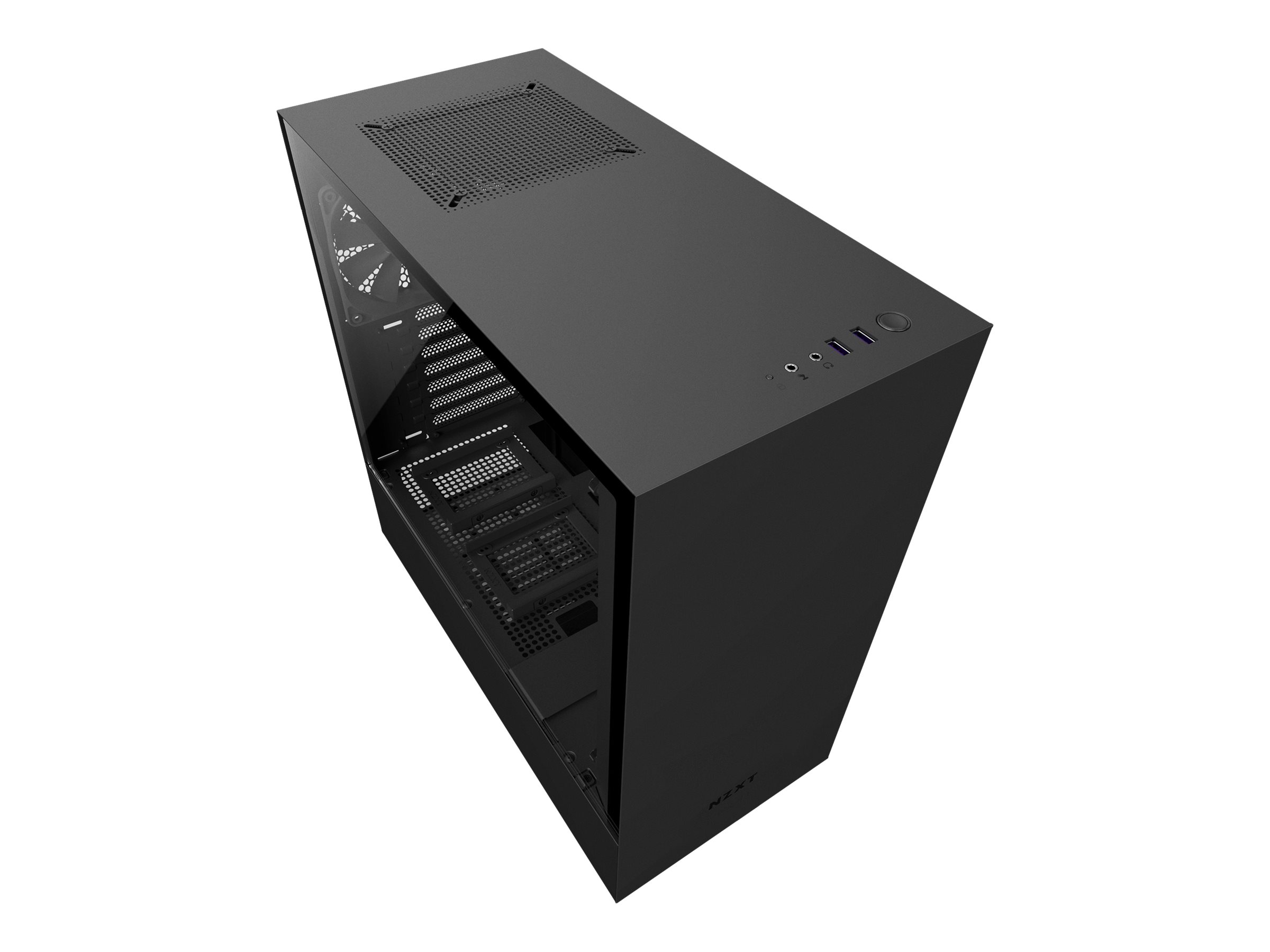 Nzxt H500 Compact Atx Mid Tower Case Tempered Glass Panel All Steel Construction Enhanced Cable Management System Water Cooling Ready Black Walmart Com Walmart Com