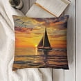 thumbnail image 3 of Throw Pillow Cover, Couch Pillows Covers Sofa Pillow Covers, Sunset Sailboat Ocean Seagull, Throw Pillow Covers for Couch, Pillow Cover, 3 of 5
