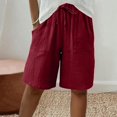 thumbnail image 2 of Diufon Beach Shorts for Women Elastic Waist Drawstring Loose Wide Leg Shorts Knee Length Summer Casual Clothes, 2 of 9