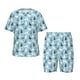 thumbnail image 1 of Fotbe Black White Gray Rabbit Pijama Estampada de 2 Piezas para Niños – Ropa de Dormir de Manga Corta Cómoda para Niños y Niñas, Camiseta y Shorts de Algodón-Large, 1 of 6
