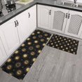 thumbnail image 2 of Black Gold Sun Moon Pattern Kitchen Rugs Sets Of 2,Anti Fatigue Kitchen Mat Rugs Non Slip Washable,Decorative Kitchen Floor Mats for Kitchen,Sink,Laundry,17"x30"+17"x47", 2 of 7