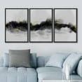 thumbnail image 3 of IDEA4WALL Framed Canvas Print Wall Art Set Black & White Watercolor Paint Strokes Abstract Shapes Modern Art Decorative Landscape Rustic for Living Room, Bedroom, Office - 16"x24"x3 Black, 3 of 5