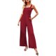 thumbnail image 4 of Sunloudy - Mono informal con cuello cuadrado para mujer, a la moda, color sólido/estampado, sin mangas, con pernera ancha Sunloudy  S, M, L, XL, 4 of 7