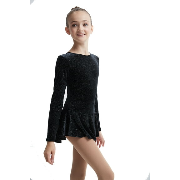 Mondor Born to Skate Glitter Figure Skating Dress 2711 - Black/Silver