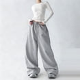 thumbnail image 5 of Dresfit Barrel Pants Womens Wide Leg Baggy Sweatpants Relaxed Fit Drawstring Harem Pants Solid Straight Leg Lightweight Athletic Palazzo Pants with Pockets 2XL, 5 of 5